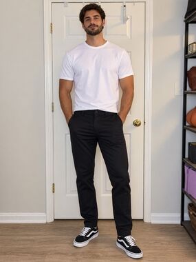 Vans Slim Fit Men's Black Chino Pants 30x32 Classic Straight Fit Skater Surf